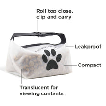 Load image into Gallery viewer, 14-Cup Roll Top Reusable Pet Food Storage Bag: Black