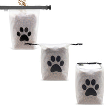 Load image into Gallery viewer, 14-Cup Roll Top Reusable Pet Food Storage Bag: Black