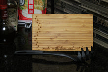 Load image into Gallery viewer, Cutting Board - Pawprint with Optional Made with Love & Cat Hair Message
