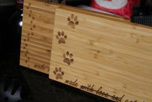 Load image into Gallery viewer, Cutting Board - Pawprint with Optional Made with Love & Cat Hair Message