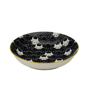 Pet Bowl - Shallow Whisker Cat Black