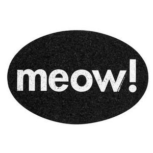 Pet Placemat - Recycled Rubber Oval Meow Black