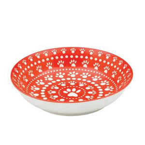 Pet Bowl - Shallow Rusty Red