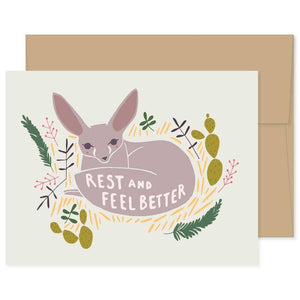 Feel Better Fennec Fox Card - Retiring Soon!