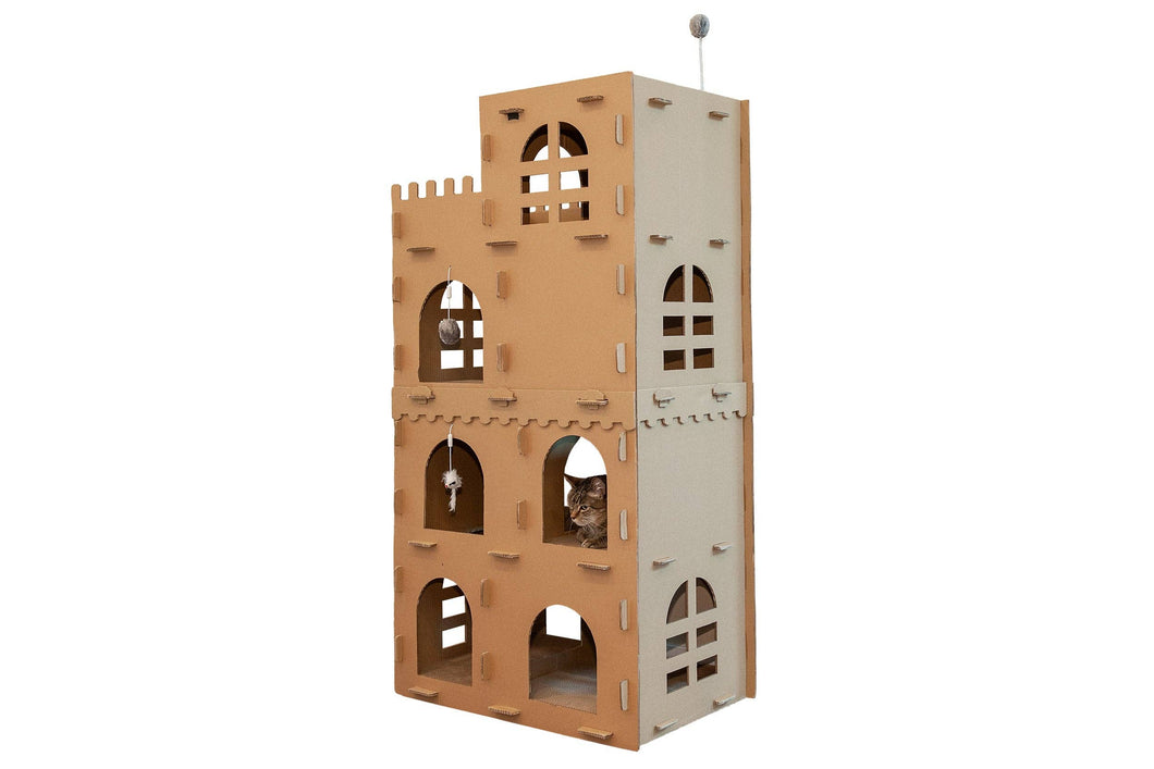 Corrugated Castle Scratcher with Catnip