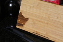 Load image into Gallery viewer, Cutting Board - Curious Cat/Peering Cat
