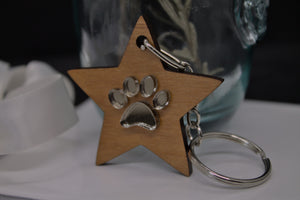 Pawprint Star Keychains