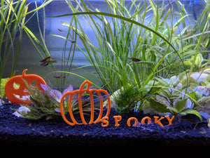 Fish Tank Deco - Orange Acrylic Jack-o-Lantern